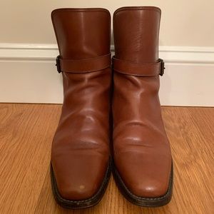 Manolo Blahnik chestnut brown ankle boots, 36.5